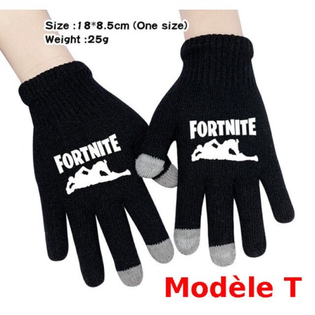 Pair de Gants tactile Fortnite Homme Femme, Gants chauds pour utilisation smartphone