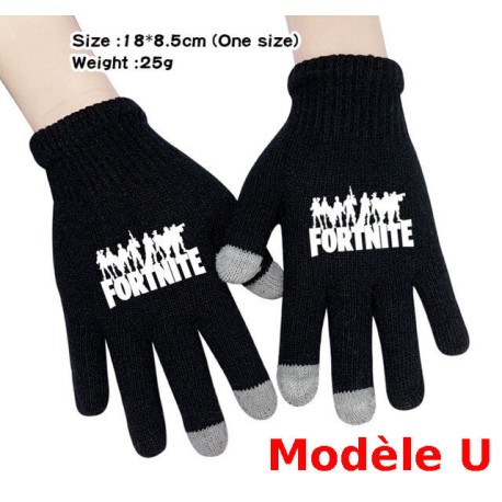 Pair de Gants tactile Fortnite Homme Femme, Gants chauds pour utilisation smartphone