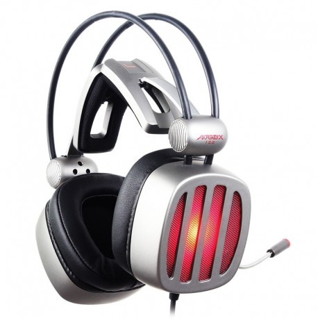 Auriculares XIBERIA S21: auriculares para videojuegos con micrófono, sonido envolvente 7.1, estéreo y luces LED