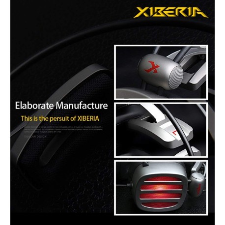 casque XIBERIA S21 casque de jeu avec Microphone 7.1 son Surround stéréo lumière LED