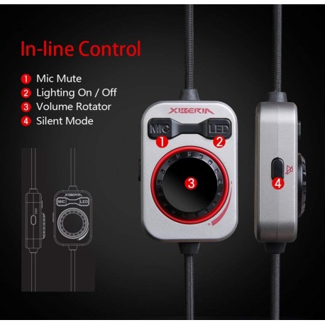 casque XIBERIA S21 casque de jeu avec Microphone 7.1 son Surround stéréo lumière LED