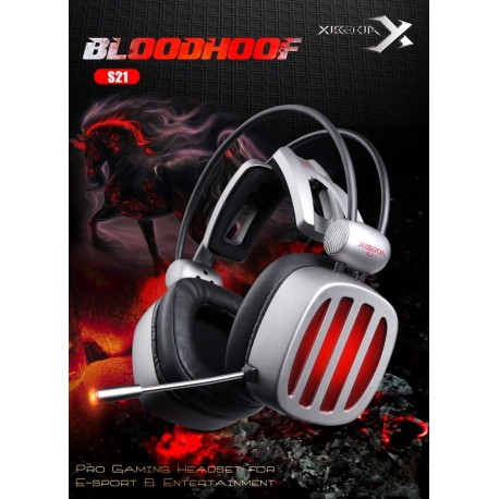 Auriculares XIBERIA S21: auriculares para videojuegos con micrófono, sonido envolvente 7.1, estéreo y luces LED