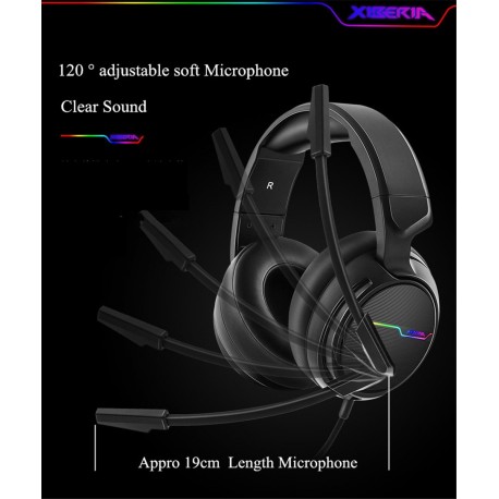 Auriculares Xiberia V20, auriculares para videojuegos para PS5 y la nueva Xbox X, con micrófono LED