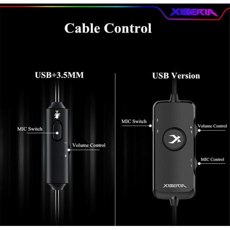 Auriculares Xiberia V20, auriculares para videojuegos para PS5 y la nueva Xbox X, con micrófono LED