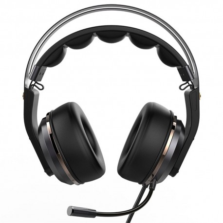XIBERIA T19: auriculares USB con sonido envolvente 3D, auriculares para videojuegos con micrófono activo con cancelación de ruid
