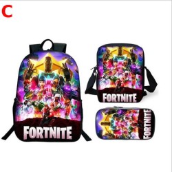 Mochila escolar infantil Fortnite resistente al agua y que brilla en la oscuridad - Juego de 3 o 5 piezas