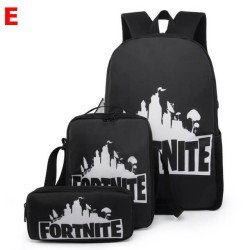 Mochila escolar infantil Fortnite resistente al agua y que brilla en la oscuridad - Juego de 3 o 5 piezas