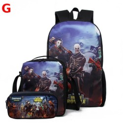 Mochila escolar infantil Fortnite resistente al agua y que brilla en la oscuridad - Juego de 3 o 5 piezas