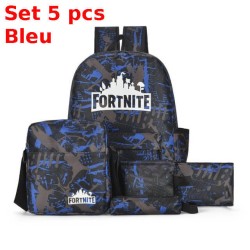 Mochila escolar infantil Fortnite resistente al agua y que brilla en la oscuridad - Juego de 3 o 5 piezas