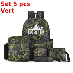 Mochila escolar infantil Fortnite resistente al agua y que brilla en la oscuridad - Juego de 3 o 5 piezas