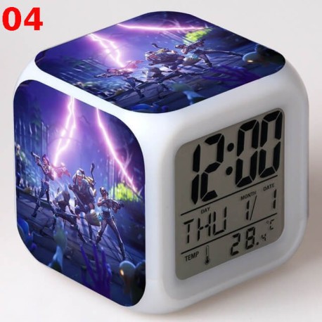 Réveil Fortnite numérique LED lumineuse pour bureau, table de nuit enfant