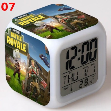Réveil Fortnite numérique LED lumineuse pour bureau, table de nuit enfant