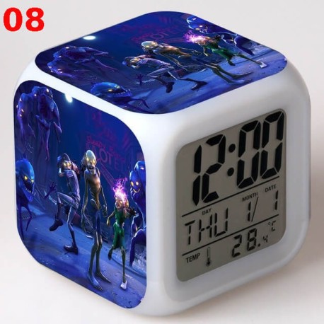 Réveil Fortnite numérique LED lumineuse pour bureau, table de nuit enfant
