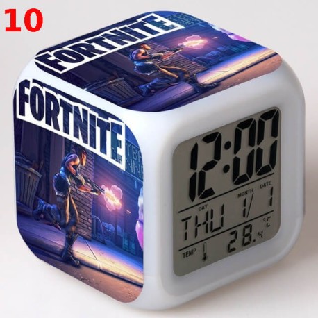 Réveil Fortnite numérique LED lumineuse pour bureau, table de nuit enfant