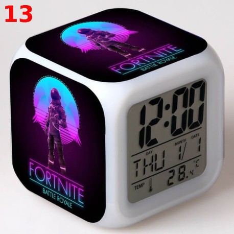 Réveil Fortnite numérique LED lumineuse pour bureau, table de nuit enfant