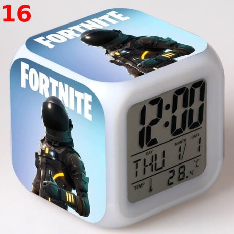 Réveil Fortnite numérique LED lumineuse pour bureau, table de nuit enfant