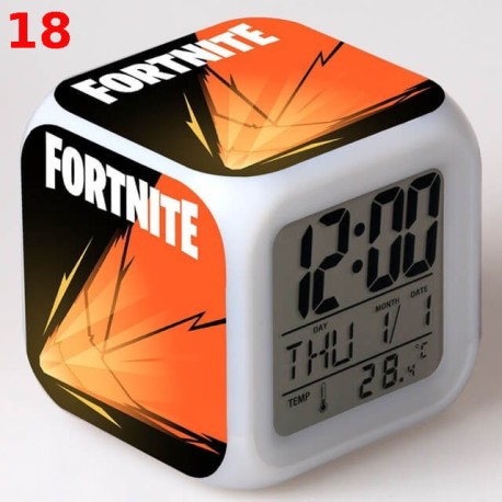 Réveil Fortnite numérique LED lumineuse pour bureau, table de nuit enfant