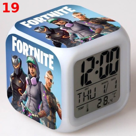 Réveil Fortnite numérique LED lumineuse pour bureau, table de nuit enfant