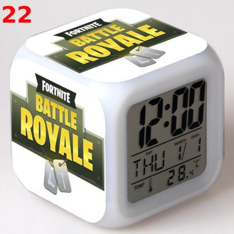 Réveil Fortnite numérique LED lumineuse pour bureau, table de nuit enfant