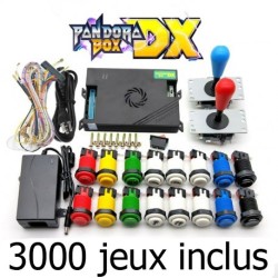 Pandora boîte DX 3000 avec  joystick américain HAPP et   bouton poussoir inclus 3000 jeux