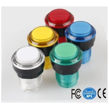 Botones pulsadores luminosos con LED, 10 unidades, a elegir entre 5 colores, para máquinas recreativas