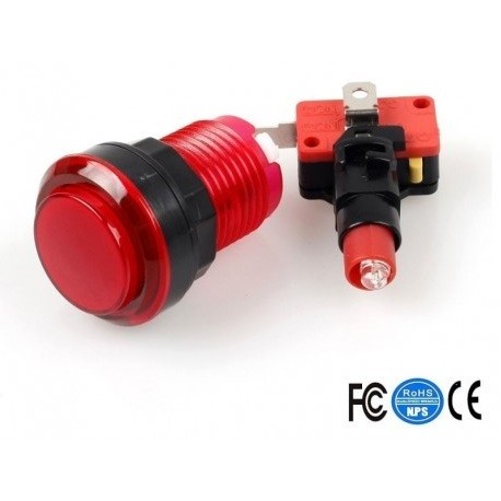 Boutons poussoirs Lumineux led  10 pièces choix de 5 couleurs pour arcade