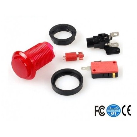 Boutons poussoirs Lumineux led  10 pièces choix de 5 couleurs pour arcade