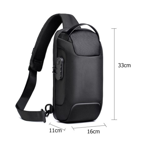 Bolso de bandolera multifuncional antirrobo para hombre, tipo bandolera