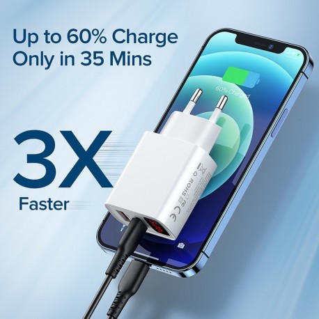 chargeur 20W USB et Type C - Charge rapide de téléphone Portable de 5v a 12v