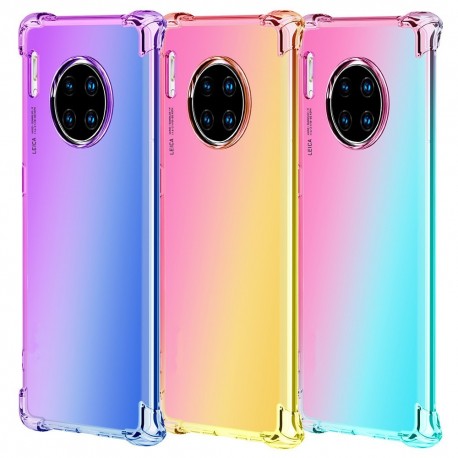 Funda de silicona y TPU flexible y resistente a los golpes, con degradado de colores del arcoíris, para Huawei Mate 30, 30 Pro, 