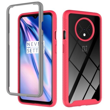 Funda integral para OnePlus 7 Pro, con borde protector en rojo o azul y blanco