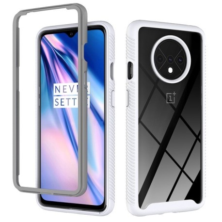 Funda integral para OnePlus 7 Pro, con borde protector en rojo o azul y blanco