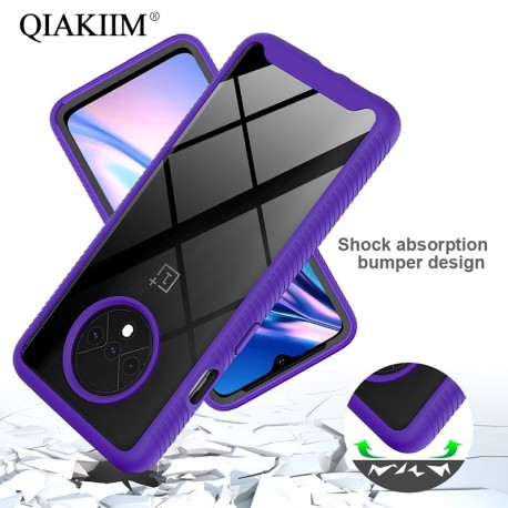 Funda integral para OnePlus 7 Pro, con borde protector en rojo o azul y blanco