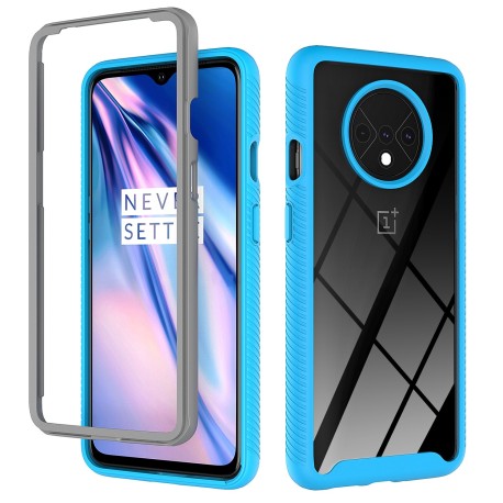 Funda integral para OnePlus 7 Pro, con borde protector en rojo o azul y blanco