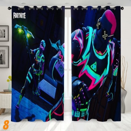 rideau de fenêtre fortnite  occultant à crochet, imprimé 3D