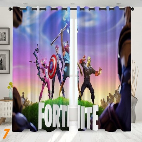 rideau de fenêtre fortnite  occultant à crochet, imprimé 3D