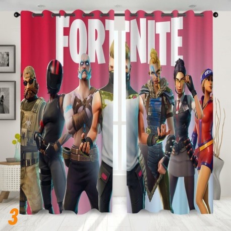rideau de fenêtre fortnite  occultant à crochet, imprimé 3D