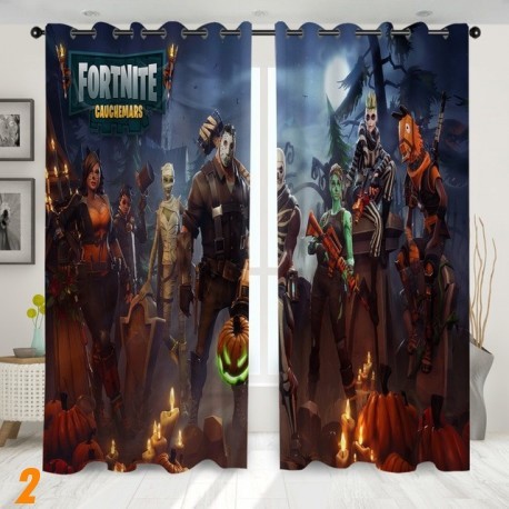 rideau de fenêtre fortnite  occultant à crochet, imprimé 3D