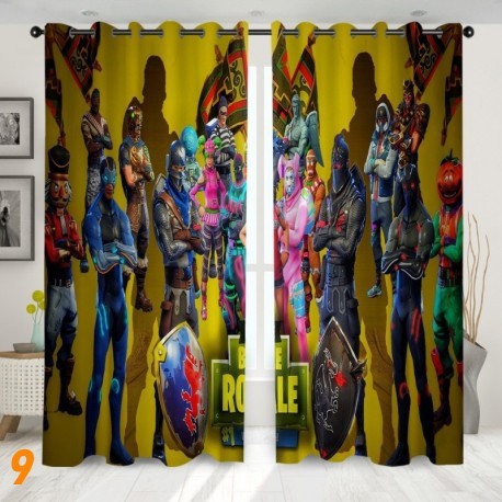 rideau de fenêtre fortnite  occultant à crochet, imprimé 3D