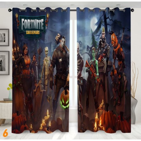 rideau de fenêtre fortnite  occultant à crochet, imprimé 3D