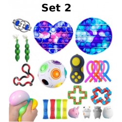 Set de jouets Anti-Stress, Fidget Toy, Pop Bubble, Pop it - Jouets Sensoriels &agrave; Presser en Silicone pour la Concentration