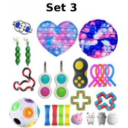 Set de jouets Anti-Stress, Fidget Toy, Pop Bubble, Pop it - Jouets Sensoriels &agrave; Presser en Silicone pour la Concentration