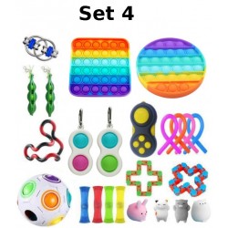Set de jouets Anti-Stress, Fidget Toy, Pop Bubble, Pop it - Jouets Sensoriels &agrave; Presser en Silicone pour la Concentration
