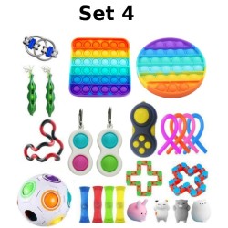 Juego de juguetes antiestr&eacute;s, Fidget Toy, Pop Bubble, Pop it - Juguetes sensoriales de silicona para apretar y concentrarse