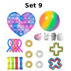 Set de jouets Anti-Stress, Fidget Toy, Pop Bubble, Pop it - Jouets Sensoriels &agrave; Presser en Silicone pour la Concentration