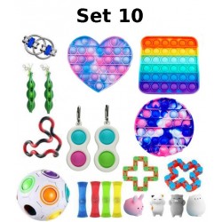 Set de jouets Anti-Stress, Fidget Toy, Pop Bubble, Pop it - Jouets Sensoriels &agrave; Presser en Silicone pour la Concentration