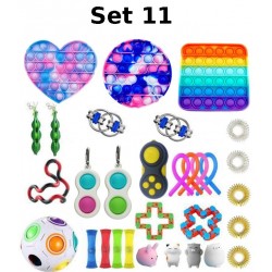 Set de jouets Anti-Stress, Fidget Toy, Pop Bubble, Pop it - Jouets Sensoriels &agrave; Presser en Silicone pour la Concentration