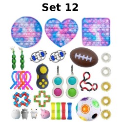 Juego de juguetes antiestr&eacute;s, Fidget Toy, Pop Bubble, Pop it - Juguetes sensoriales de silicona para apretar y concentrarse