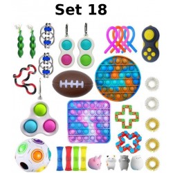 Set de jouets Anti-Stress, Fidget Toy, Pop Bubble, Pop it - Jouets Sensoriels &agrave; Presser en Silicone pour la Concentration
