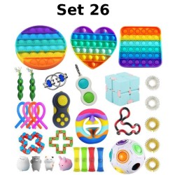 Juego de juguetes antiestr&eacute;s, Fidget Toy, Pop Bubble, Pop it - Juguetes sensoriales de silicona para apretar y concentrarse